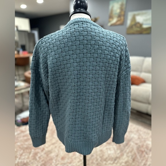 Madewell Women Sweater Blue Basketweave Knit Pullover Chunky Crew Size XS NWOT - Picture 5 of 9